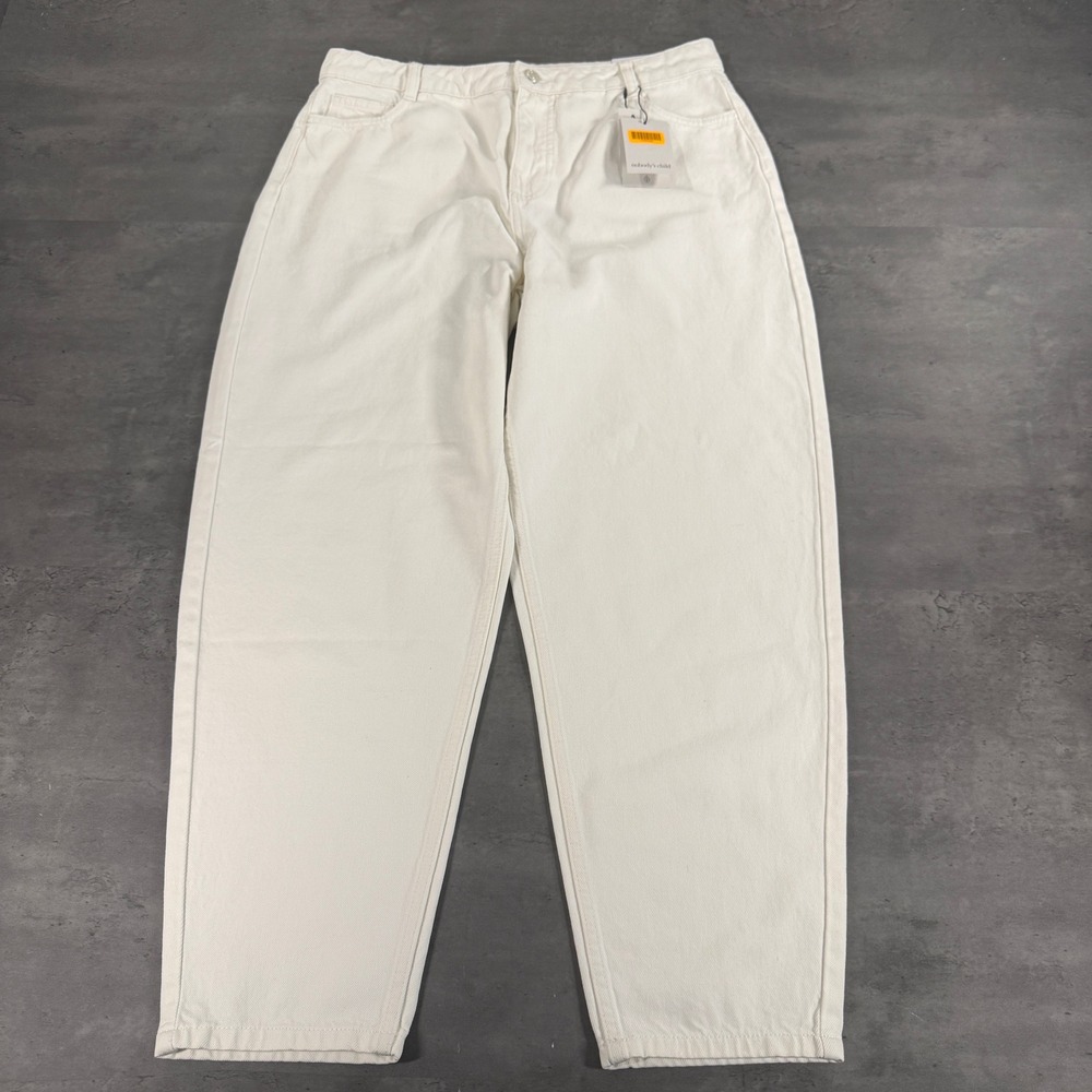 Nobody's Child Putney Barrel Jeans Womens 10 White High Rise Organic Cotton $125